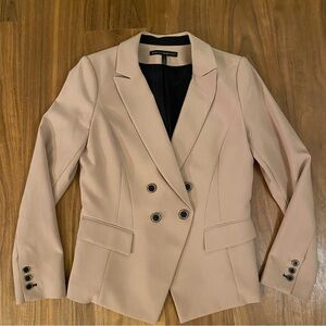 White House Black Market Beige Double-Breasted Blazer Size 6